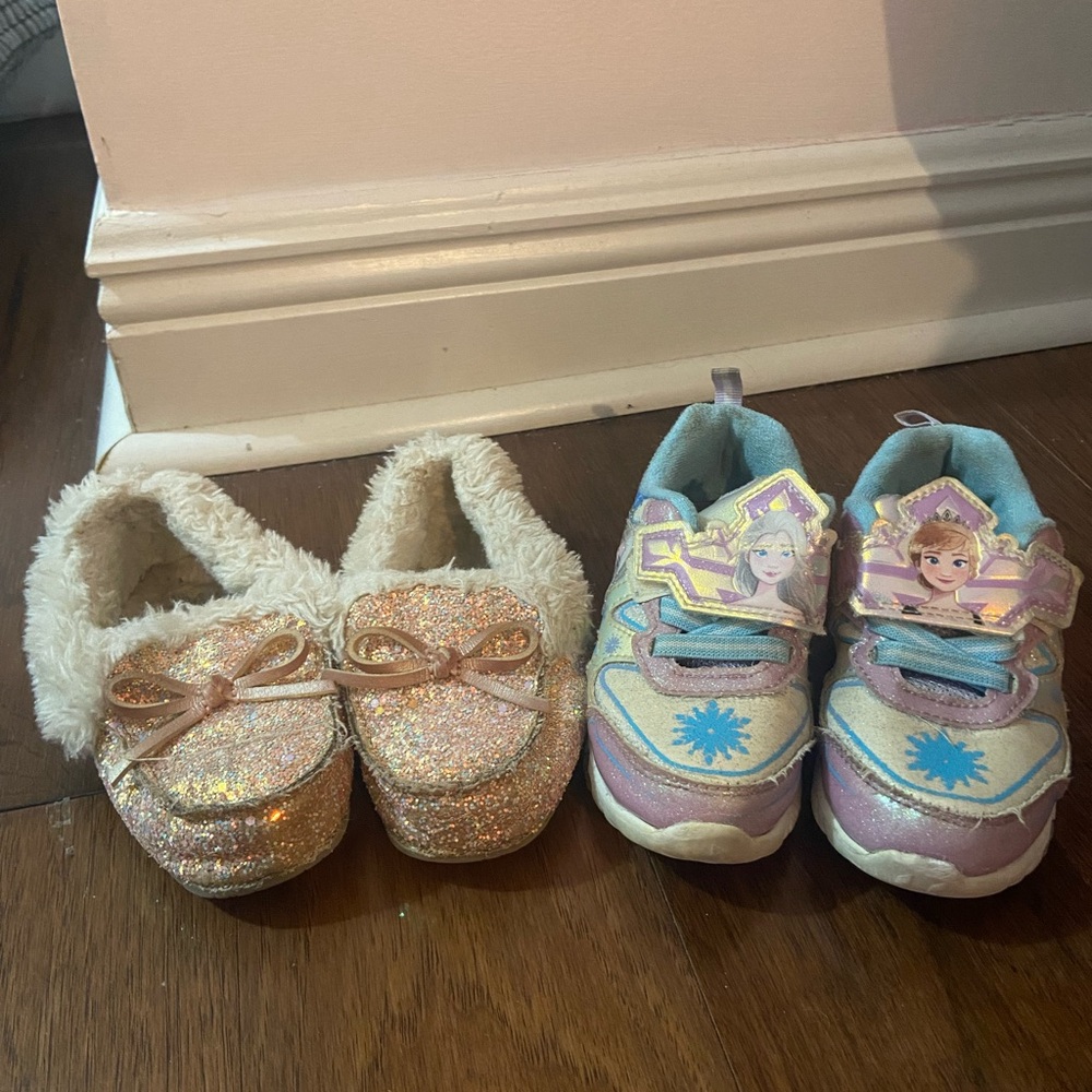 Kids Glitter (size 9/10) and Frozen Sneakers (size 9) Shoes Set